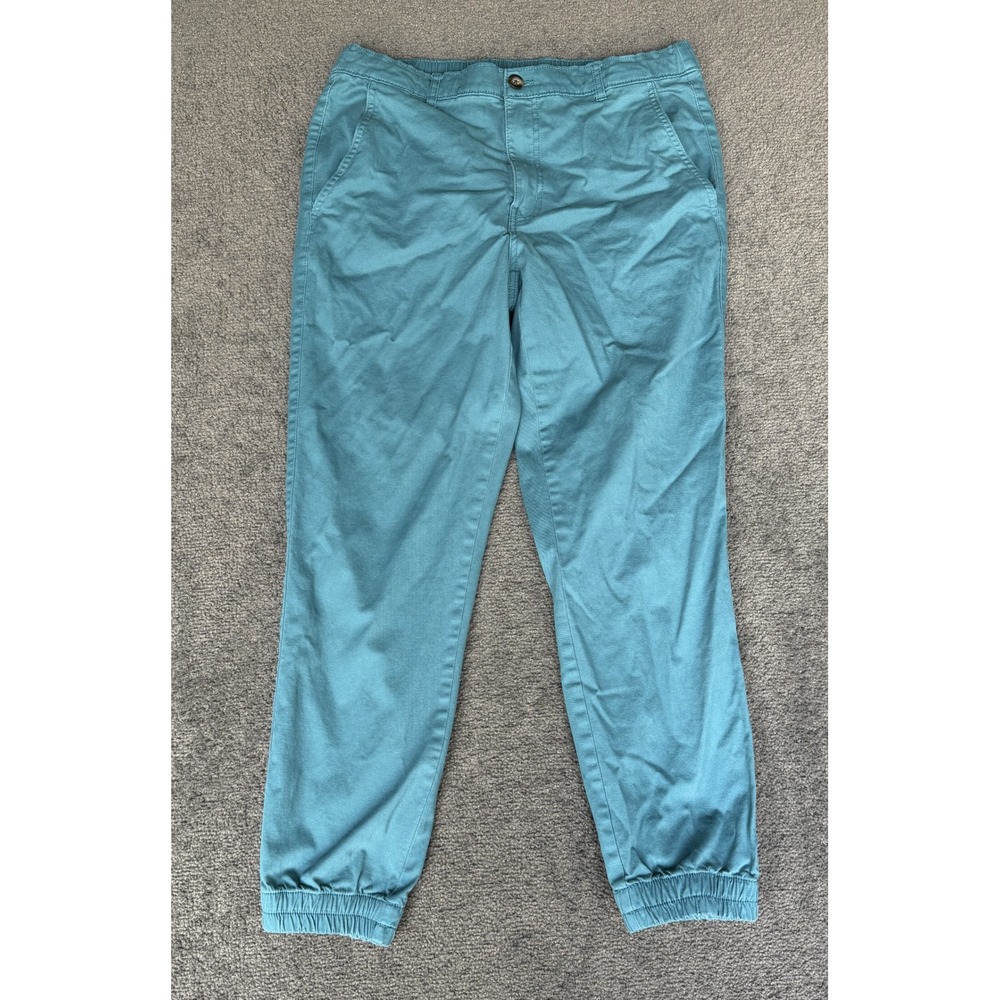 Amazon Essentials Mens Straight Fit Jogger Pants Teal Blue Size Medium Stretch